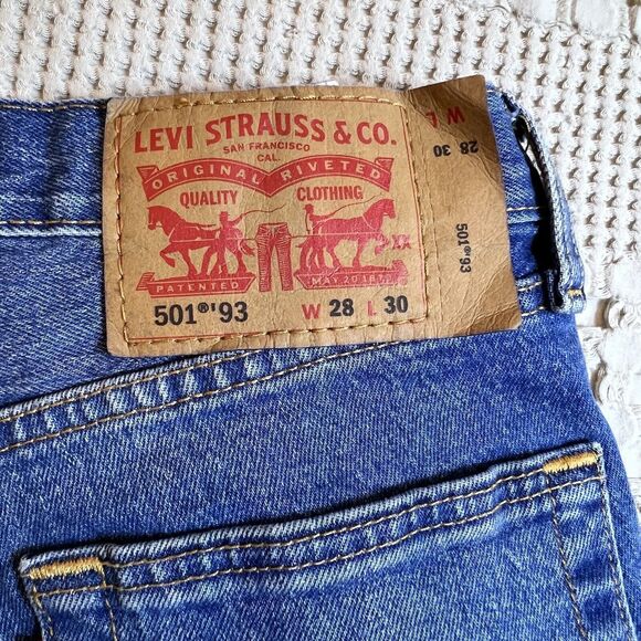 LEVI'S 501 RETRO ‘93 Style Blue Denim Jeans Size W28 L30 Women’s Men Button Fly - Picture 6 of 12